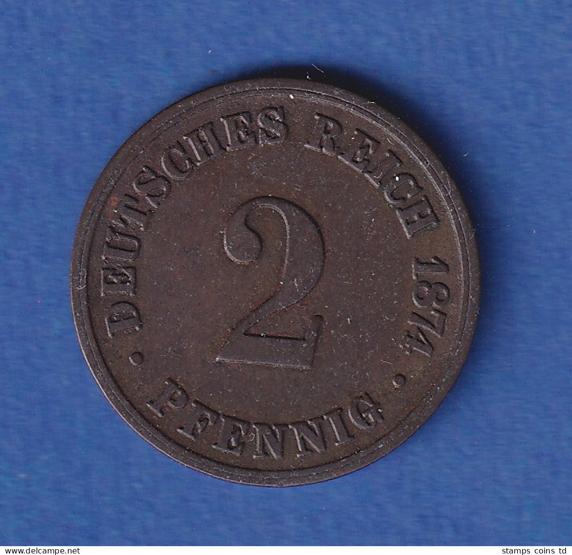 Deutsches Reich Kursmünze 2 Pfennig 1874 B Ss - Otros & Sin Clasificación