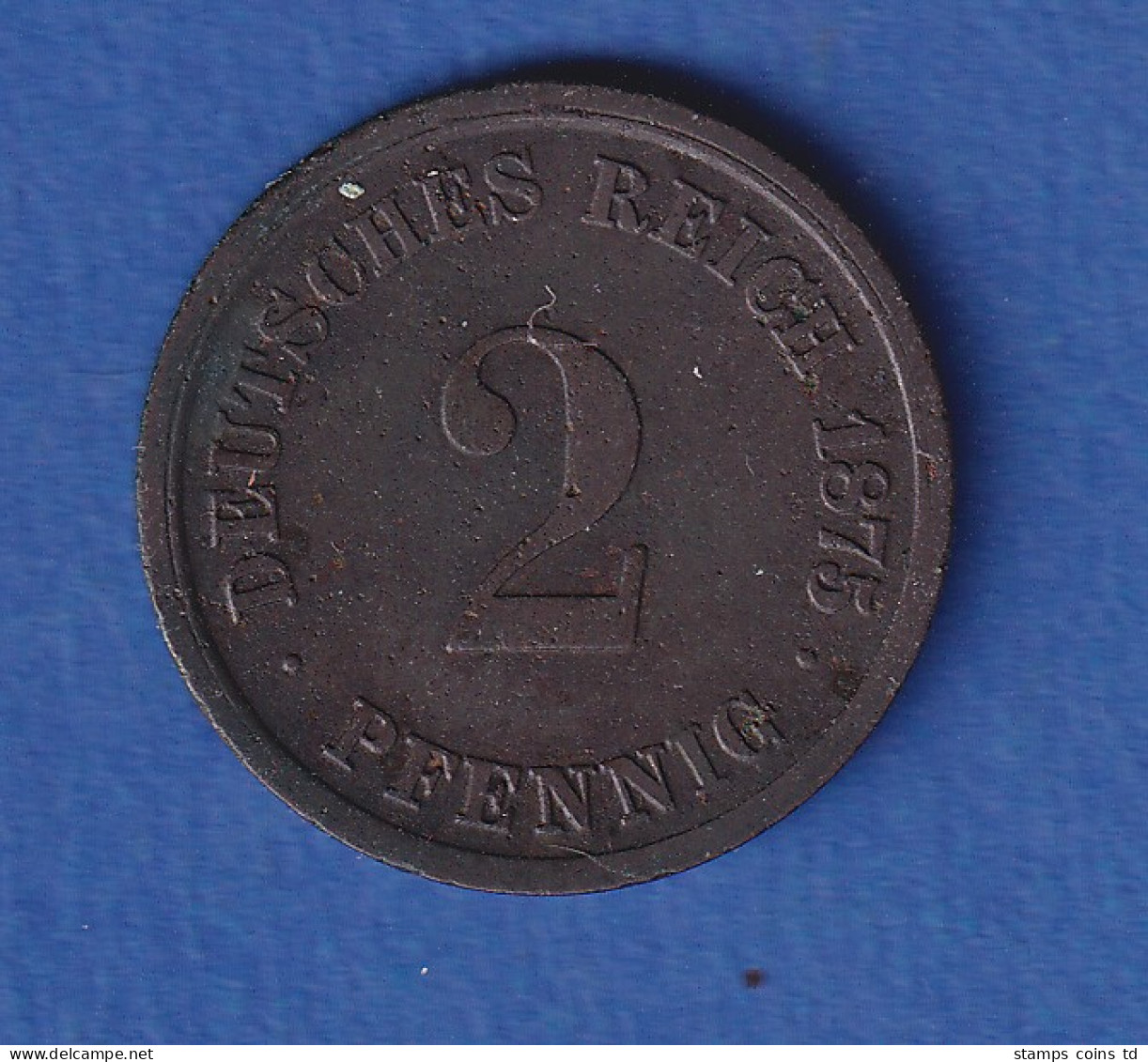 Deutsches Reich Kursmünze 2 Pfennig 1875 D Ss - Other & Unclassified