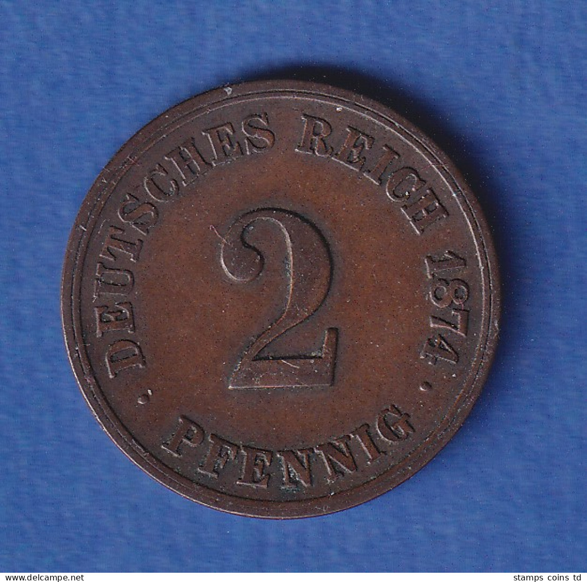 Deutsches Reich Kursmünze 2 Pfennig 1874 F Ss - Autres & Non Classés