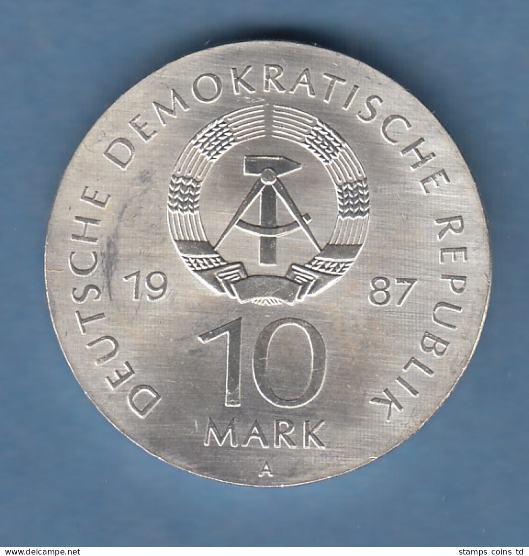 DDR 10 Mark Gedenkmünze 1987 Schauspielhaus Berlin Stempelglanz Stg  - Andere & Zonder Classificatie