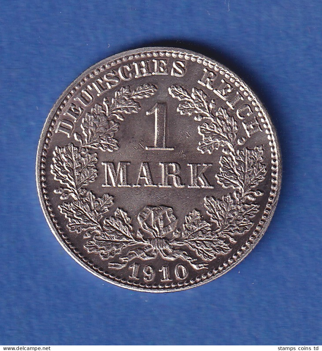 Deutsches Kaiserreich Silber-Kursmünze 1 Mark 1910 E Stg - Autres & Non Classés