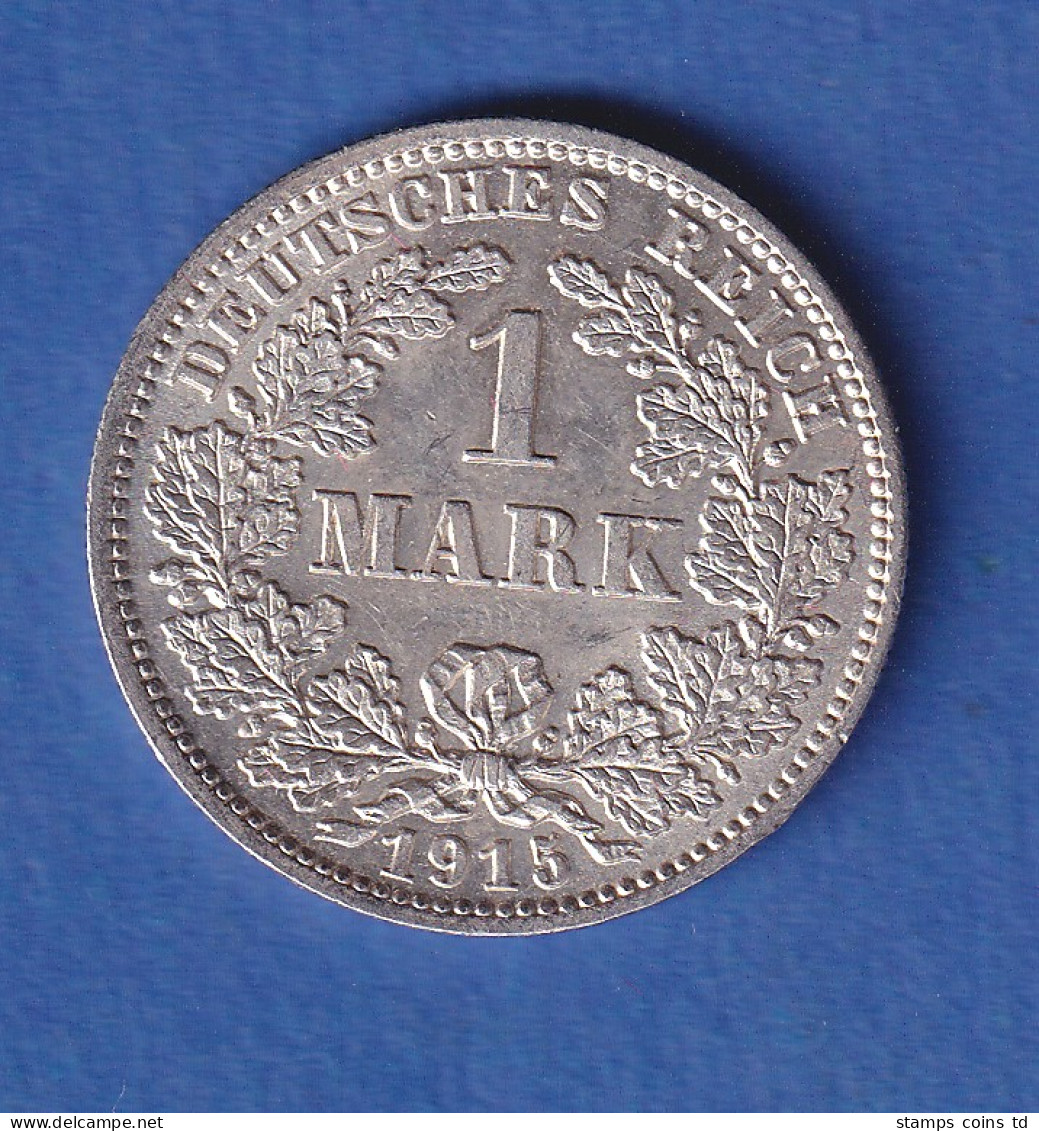 Deutsches Kaiserreich Silber-Kursmünze 1 Mark 1915 J Stg - Autres & Non Classés