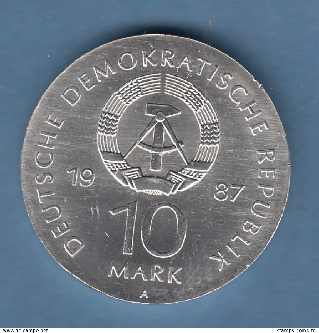 DDR 10 Mark Gedenkmünze 1987 Schauspielhaus Berlin - Stempelglanz Stg  - Andere & Zonder Classificatie