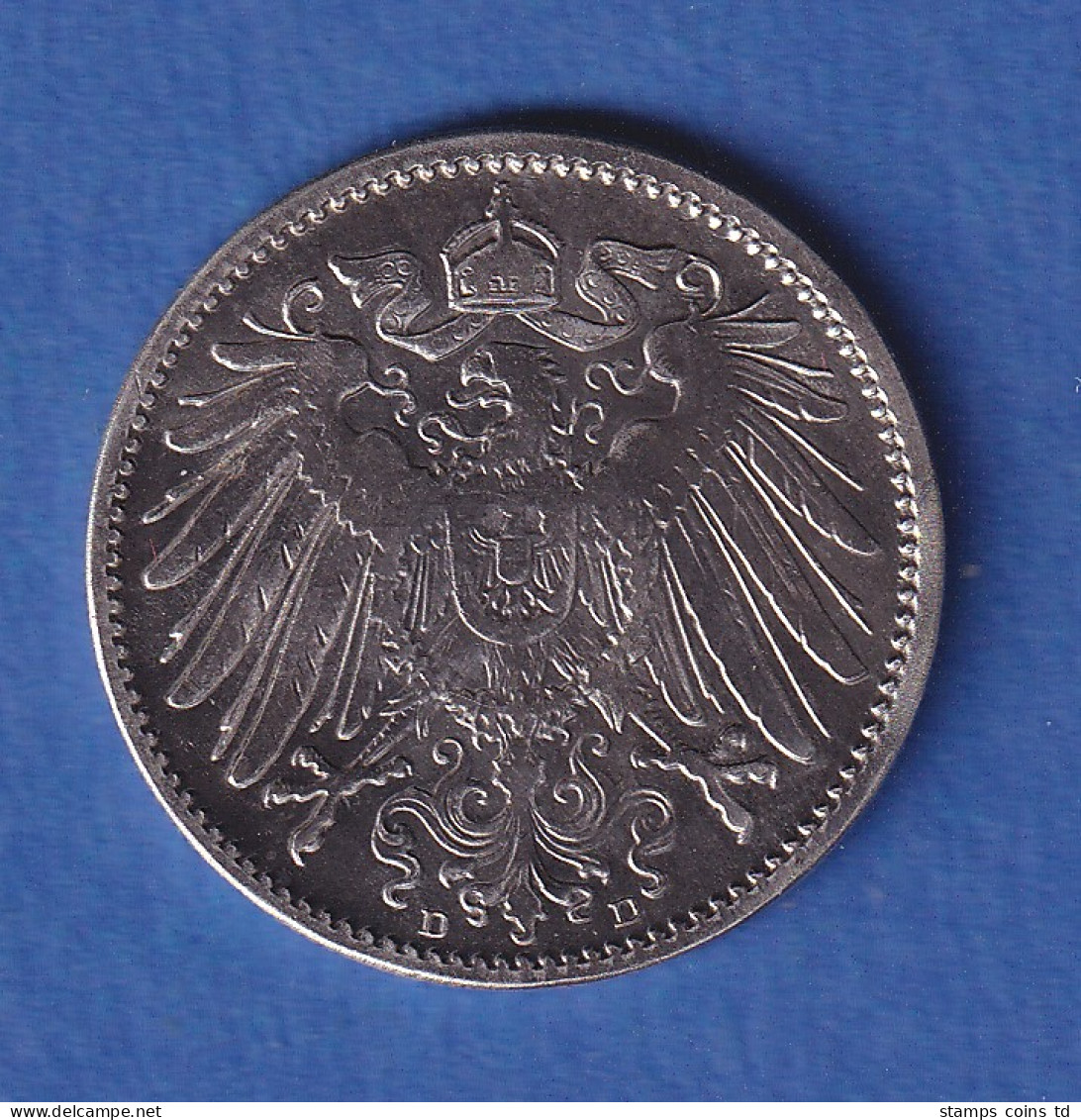 Deutsches Kaiserreich Silber-Kursmünze 1 Mark 1896 D - Altri & Non Classificati