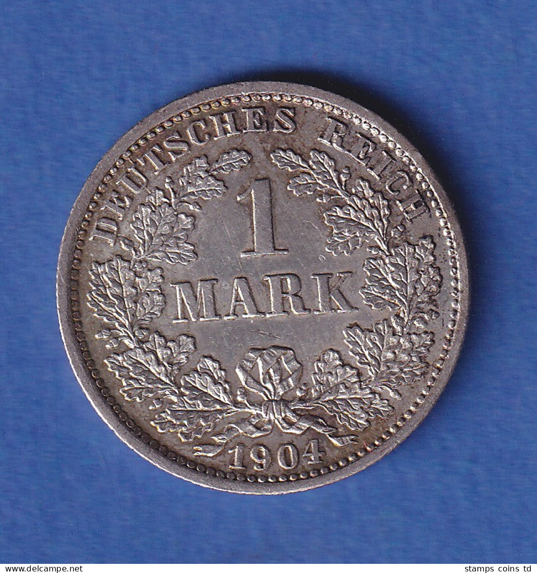 Deutsches Kaiserreich Silber-Kursmünze 1 Mark 1904 D - Otros & Sin Clasificación