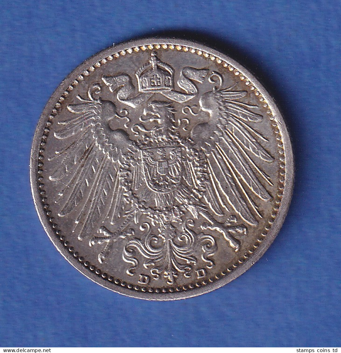 Deutsches Kaiserreich Silber-Kursmünze 1 Mark 1904 D - Andere & Zonder Classificatie