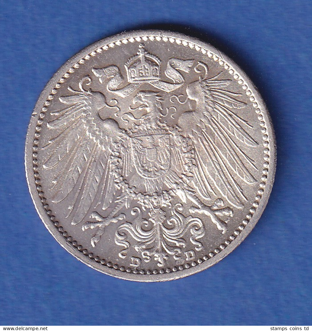 Deutsches Kaiserreich Silber-Kursmünze 1 Mark 1907 D - Andere & Zonder Classificatie