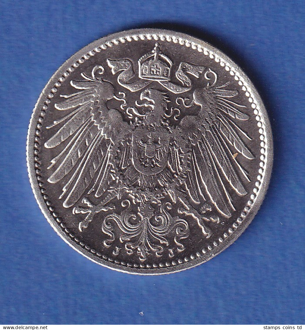 Deutsches Kaiserreich Silber-Kursmünze 1 Mark 1907 J - Sonstige & Ohne Zuordnung