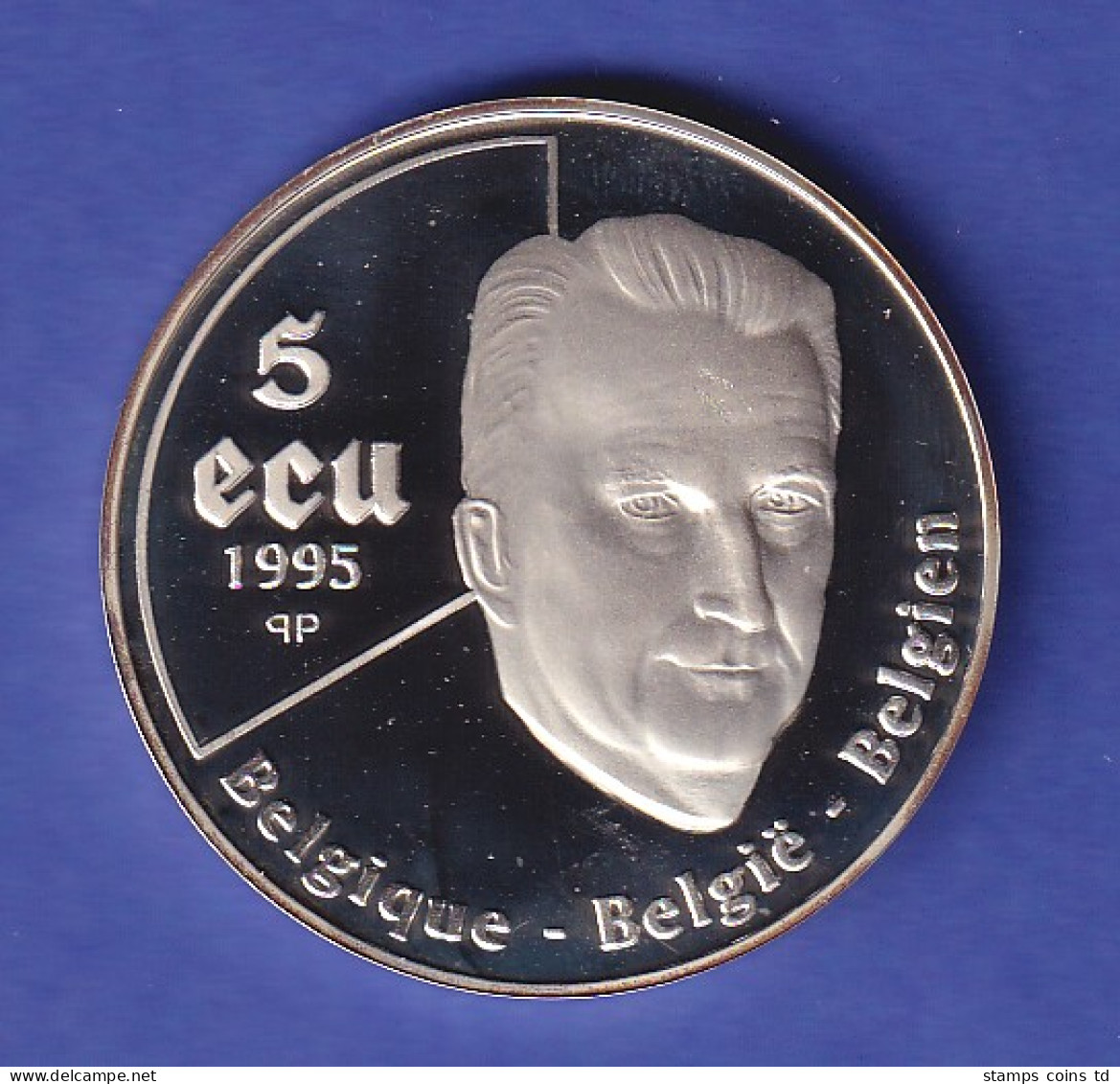 Belgien Silbermünze 5 ECU 50 Jahre UNO 1995 PP - Sonstige & Ohne Zuordnung
