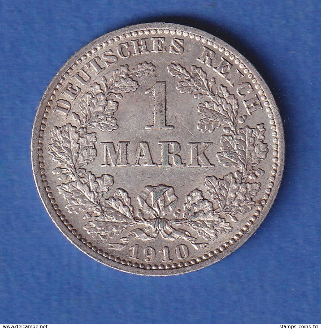 Deutsches Kaiserreich Silber-Kursmünze 1 Mark 1910 D - Autres & Non Classés