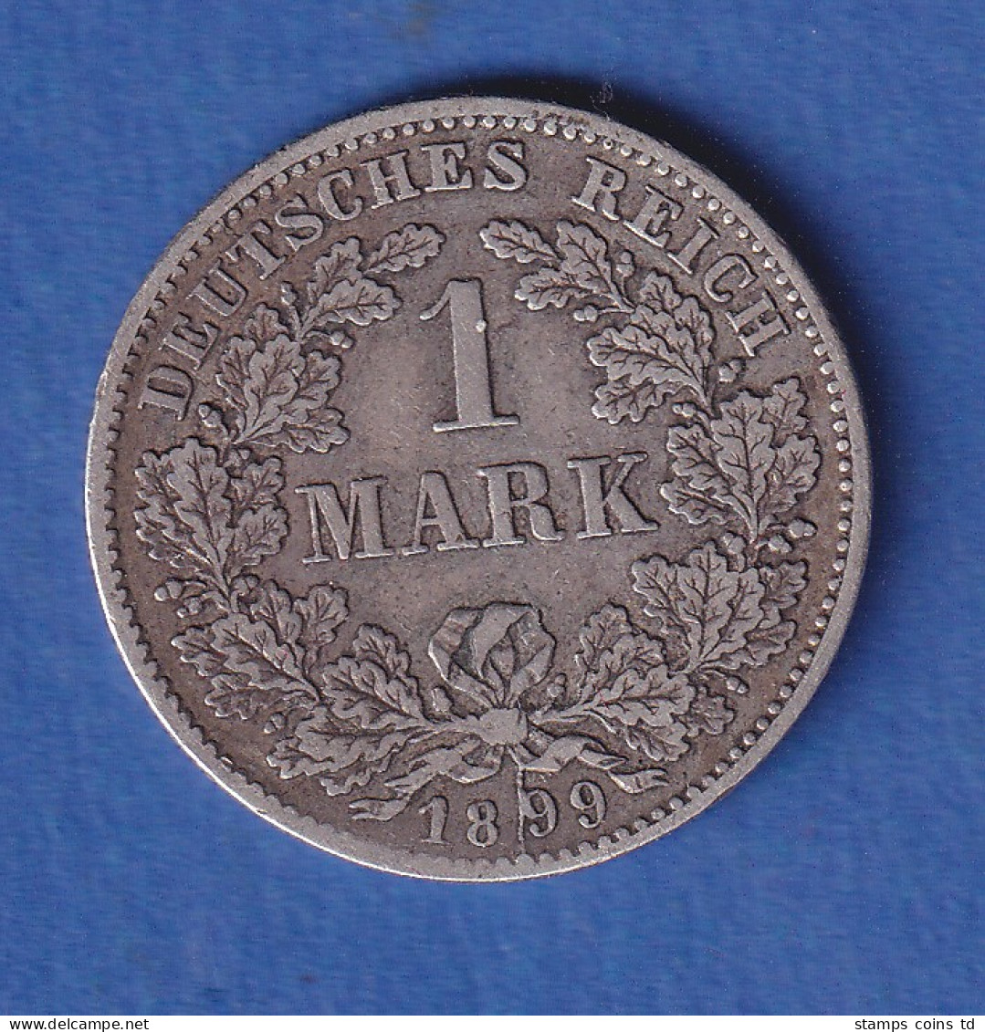 Deutsches Kaiserreich Silber-Kursmünze 1 Mark 1899 D Mit Prägefehler ANSEHEN ! - Altri & Non Classificati