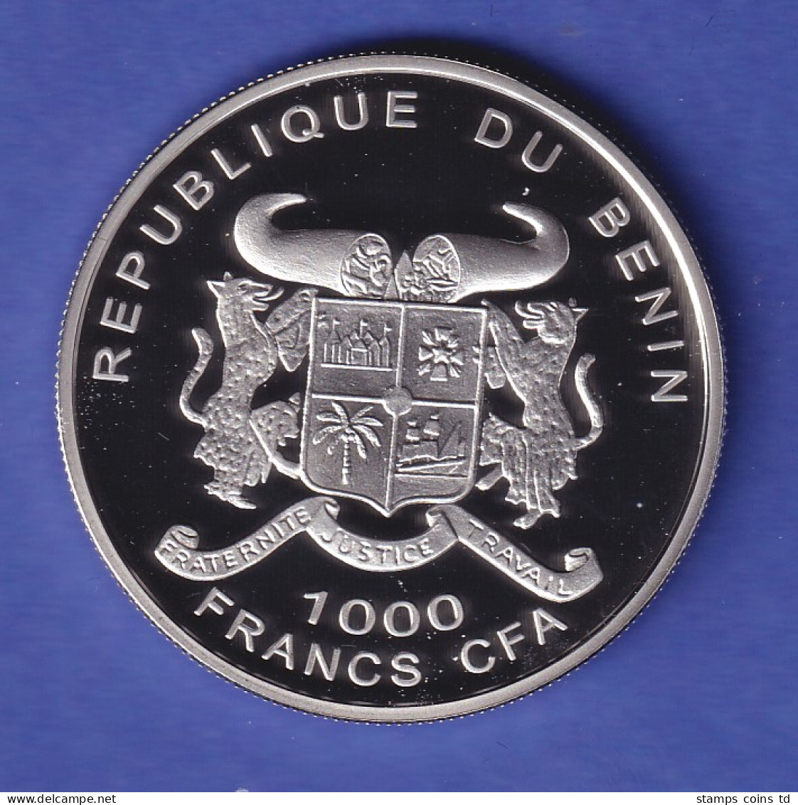 Benin Silbermünze 1000 Francs Fußball-WM 2006 Torwart PP - Autres – Afrique
