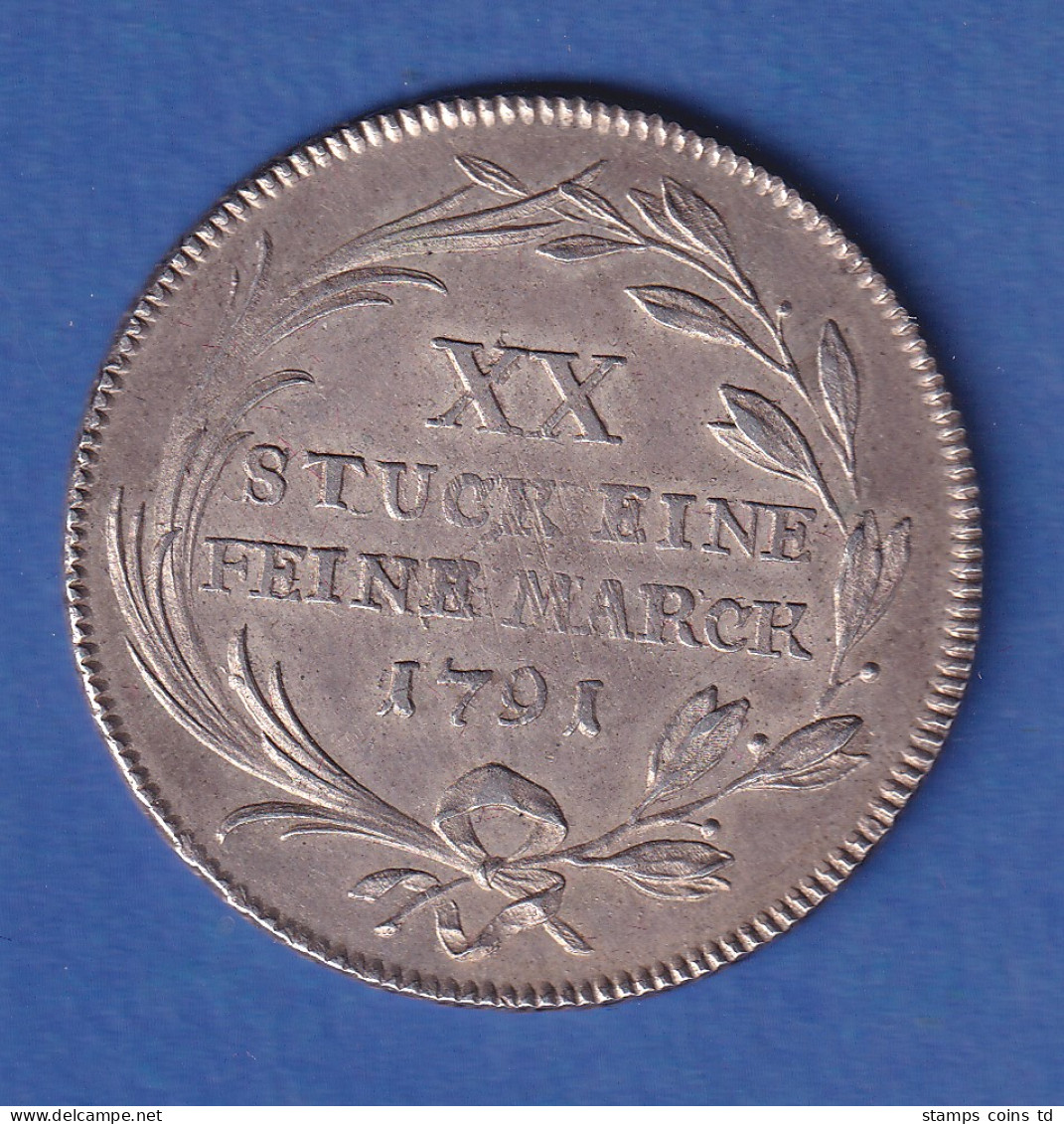Frankfurt Silbermünze 1/2 Taler 1791 - Sonstige & Ohne Zuordnung