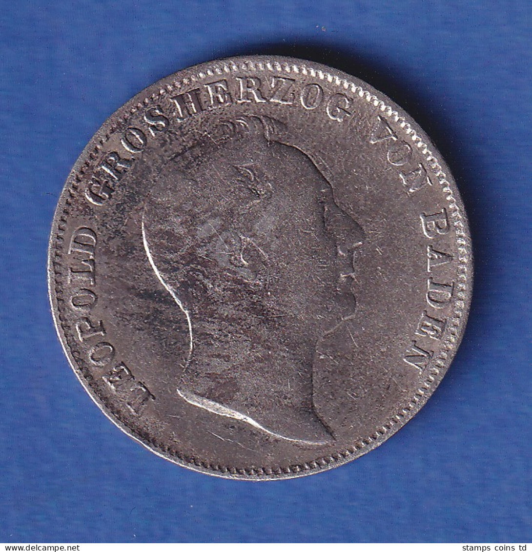 Baden  Silbermünze 1/2 Gulden Großherzog Leopold 1838  - Otros & Sin Clasificación