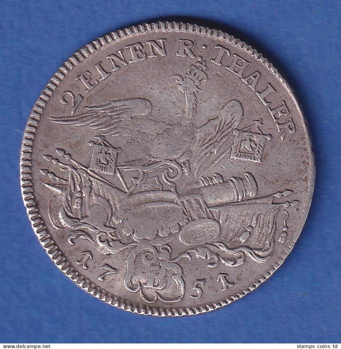 Preußen Silbermünze 1/2 Reichstaler König Friedrich II. (der Große) 1751 - Autres & Non Classés