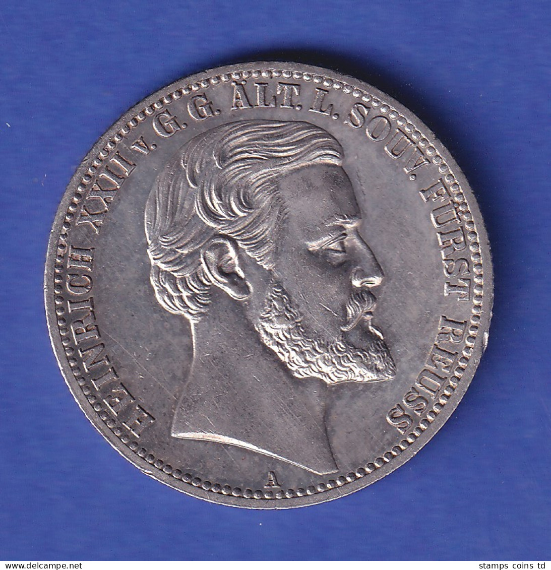 Reuß ältere Linie Silbermünze 2 Mark Fürst Heinrich XXII. 1892 E  Vz-stg - Otros & Sin Clasificación