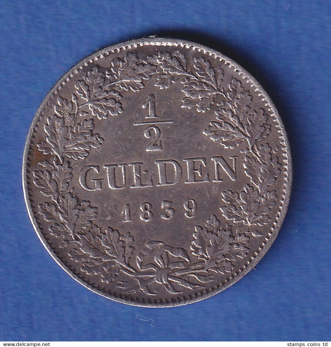 Baden  Silbermünze 1/2 Gulden Großherzog Leopold 1839 - Sonstige & Ohne Zuordnung