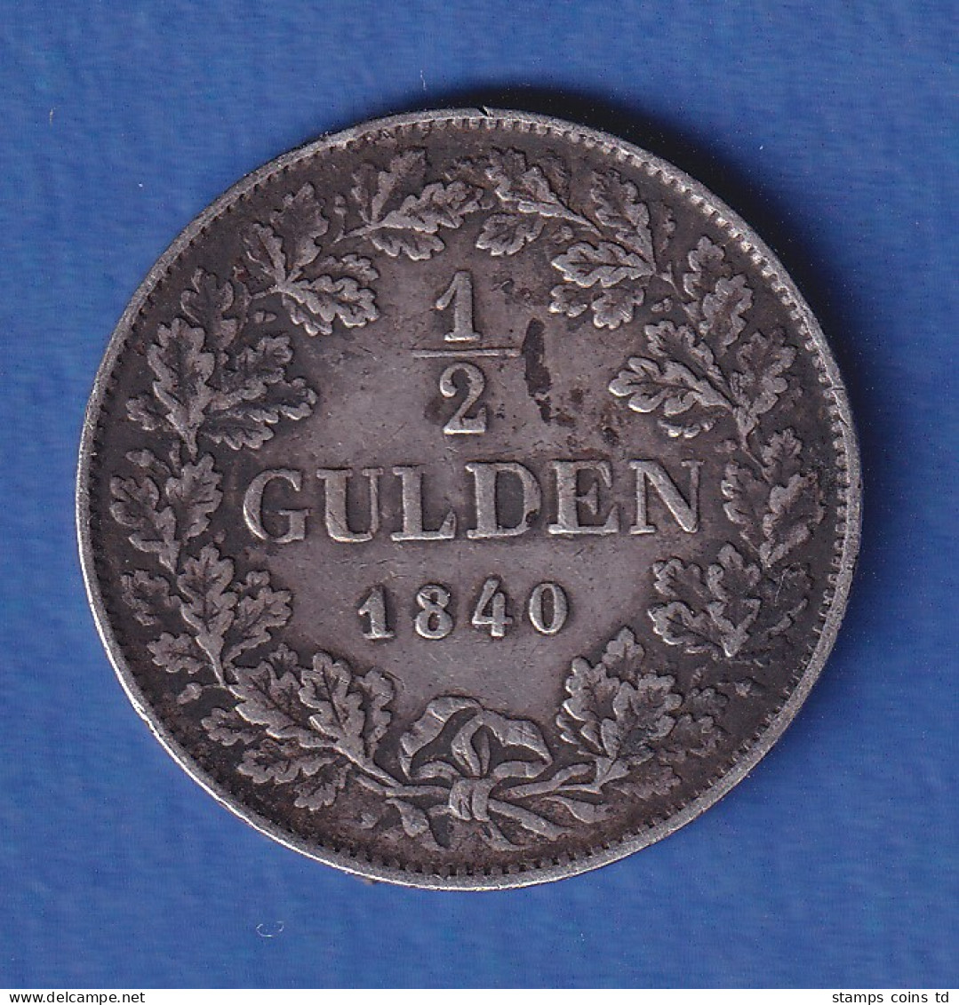 Baden  Silbermünze 1/2 Gulden Großherzog Leopold 1840 - Sonstige & Ohne Zuordnung
