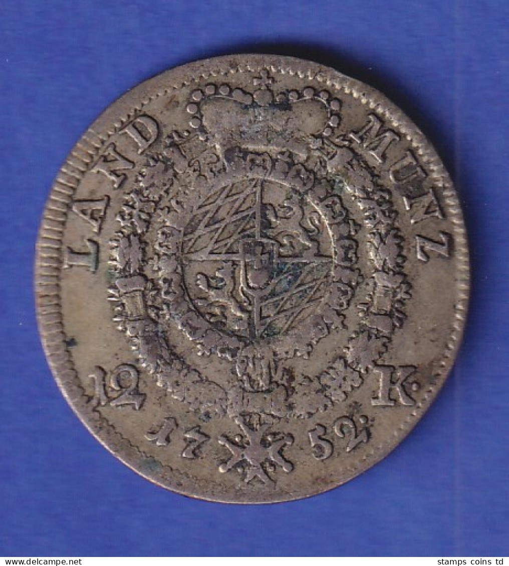 Bayern Silbermünze  Landmünz 12 Kreuzer Maximilian III. Joseph 1752 - Otros & Sin Clasificación