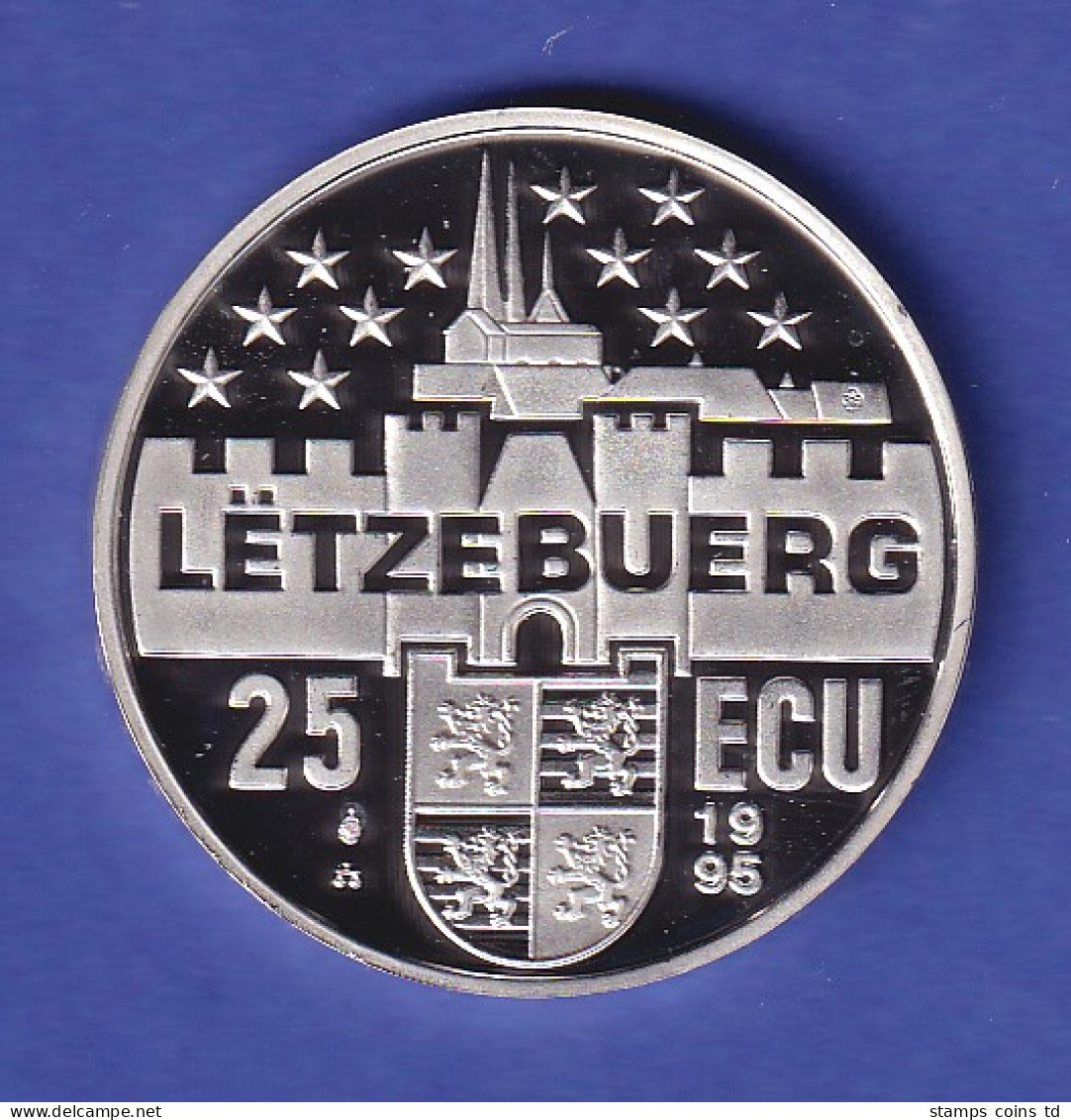 Luxemburg Silbermünze 25 ECU Jean Und Josephine-Charlotte 1995 PP - Luxemburg