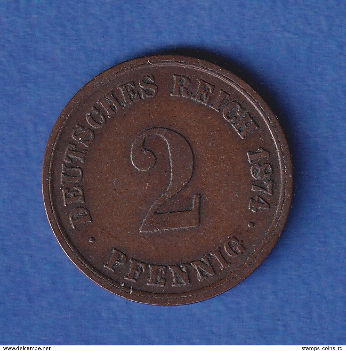 Deutsches Reich Kursmünze 2 Pfennig 1874 E Ss - Otros & Sin Clasificación