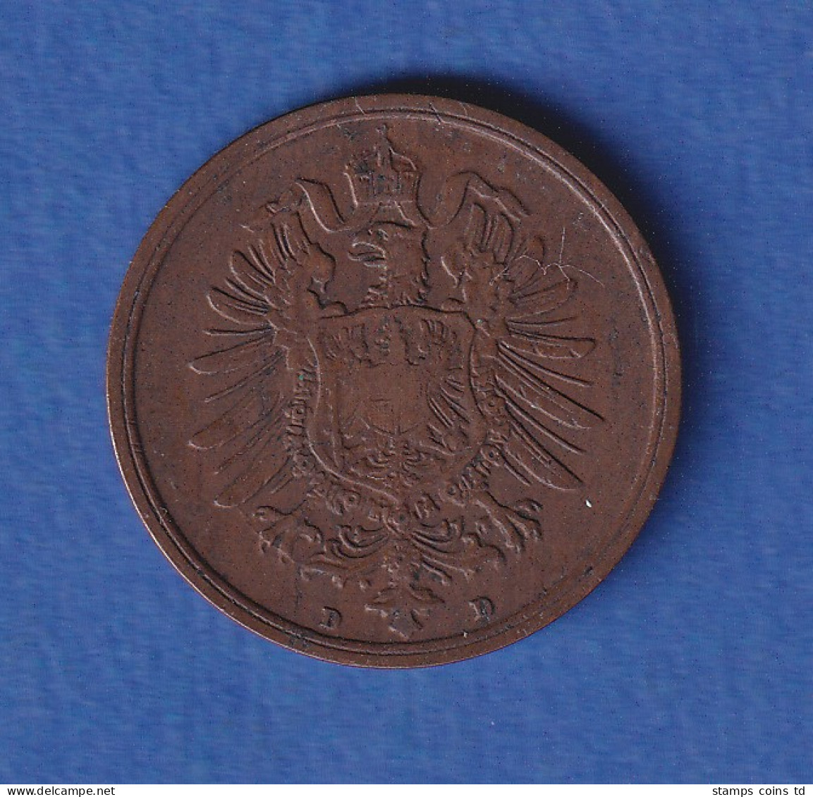 Deutsches Reich Kursmünze 2 Pfennig 1876 D Ss - Other & Unclassified