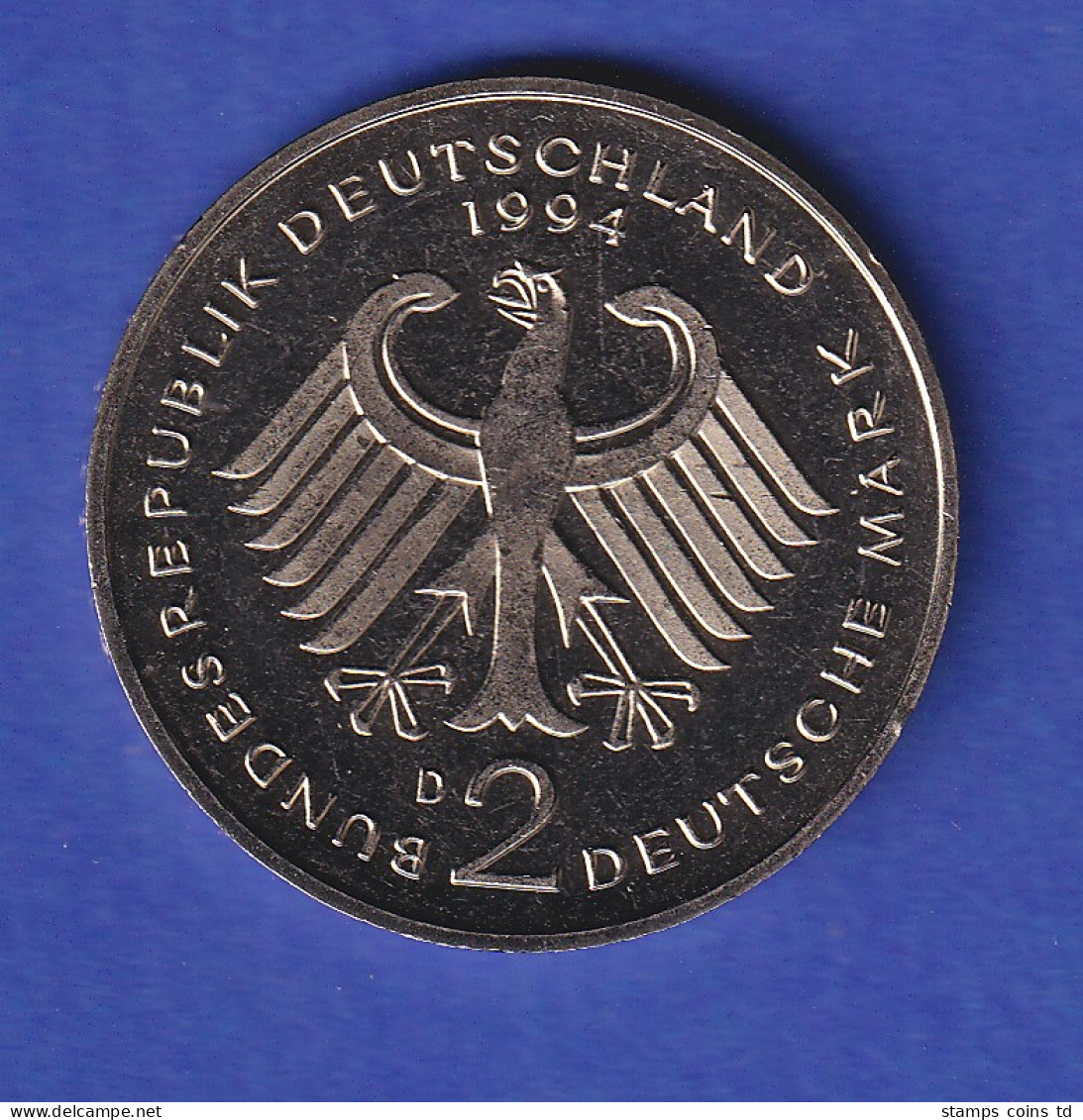 Deutschland Kursmünze 2 DM 1994 D Erhard PP - Other & Unclassified