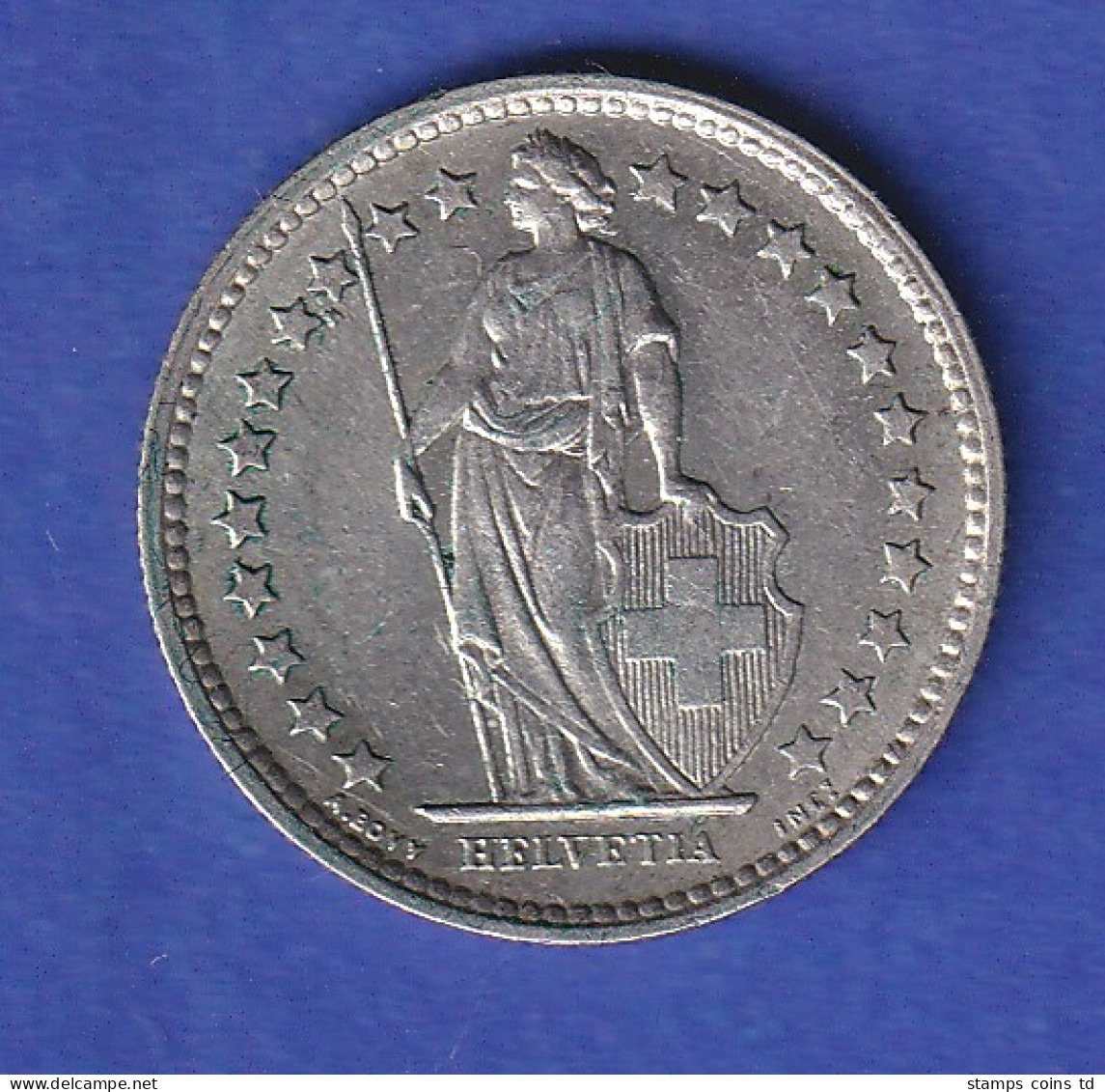Schweiz Silbermünze 1/2 Franken Stehende Helvetia 1960 B - Altri & Non Classificati