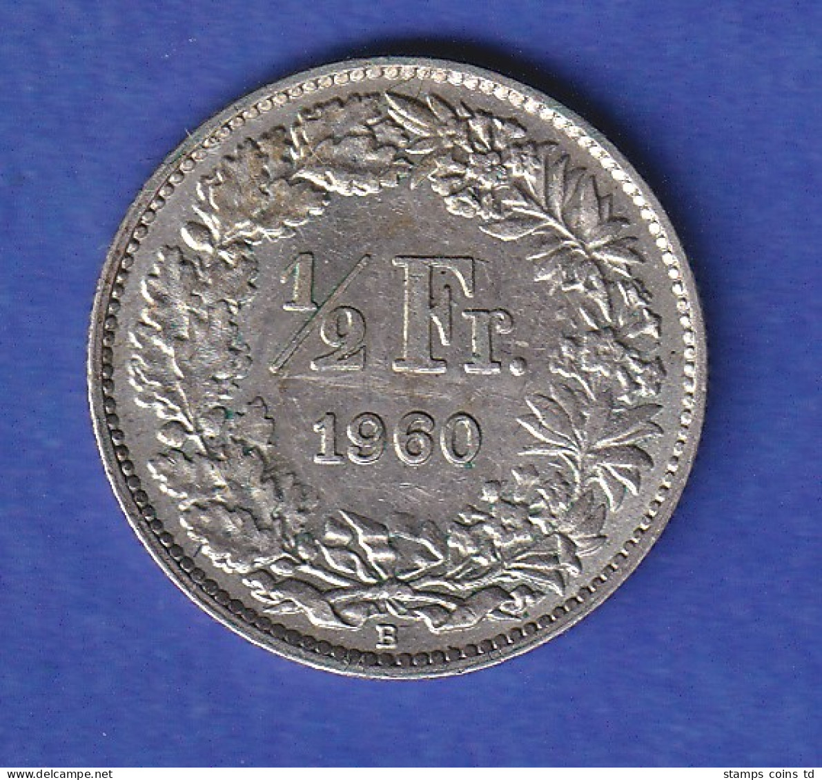 Schweiz Silbermünze 1/2 Franken Stehende Helvetia 1960 B - Altri & Non Classificati