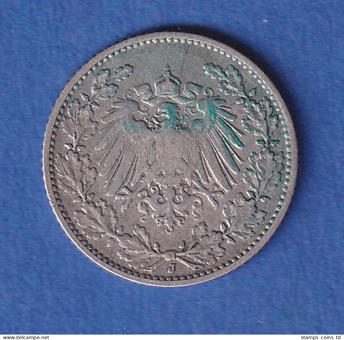 Deutsches Kaiserreich Silber-Kursmünze 1/2 Mark 1906 J Ss-vz - Autres & Non Classés