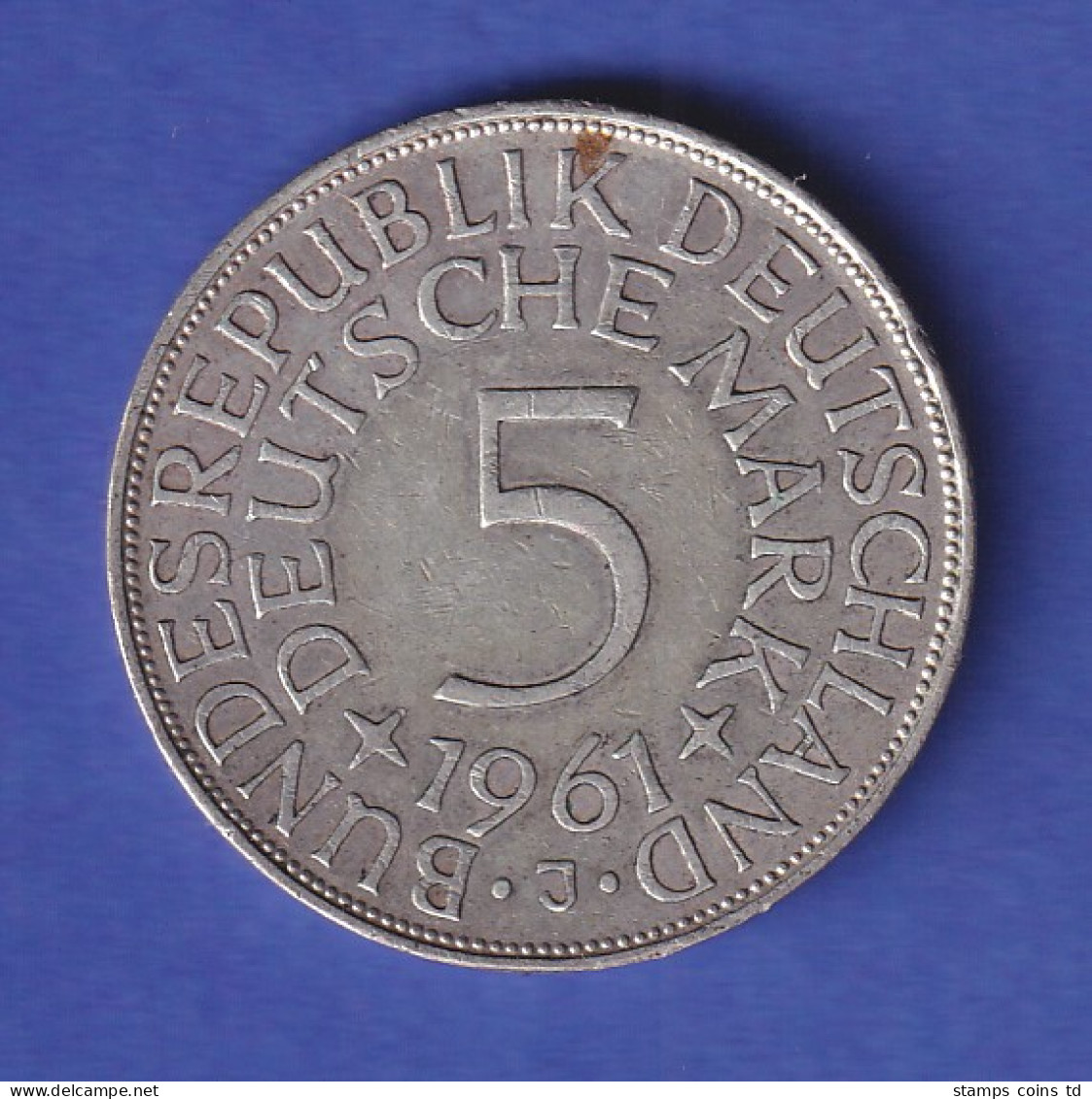 Bundesrepublik Kursmünze 5 Mark Silber-Adler 1961, J - Autres & Non Classés