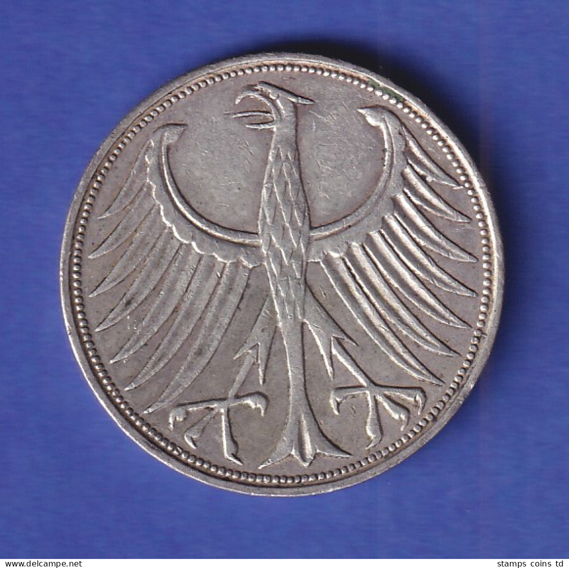 Bundesrepublik Kursmünze 5 Mark Silber-Adler 1961, J - Andere & Zonder Classificatie