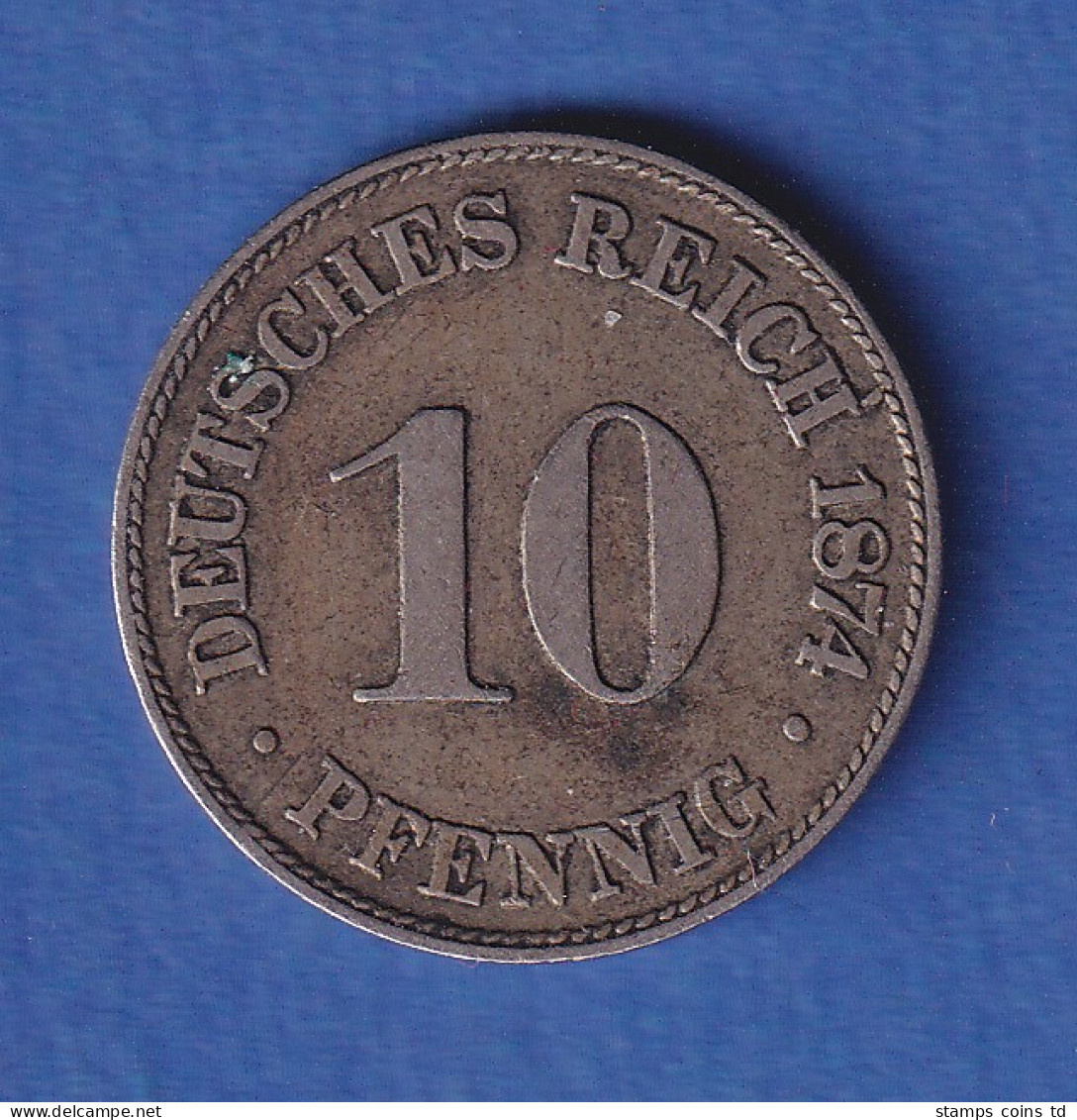 Deutsches Kaiserreich Kursmünze 10 Pfennig 1874 C Vz - Otros & Sin Clasificación