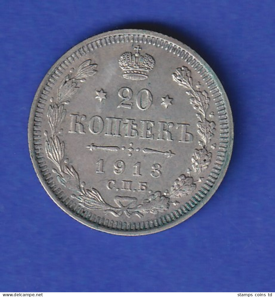 Russland Silbermünze 20 Kopeken 1913 - Rusland