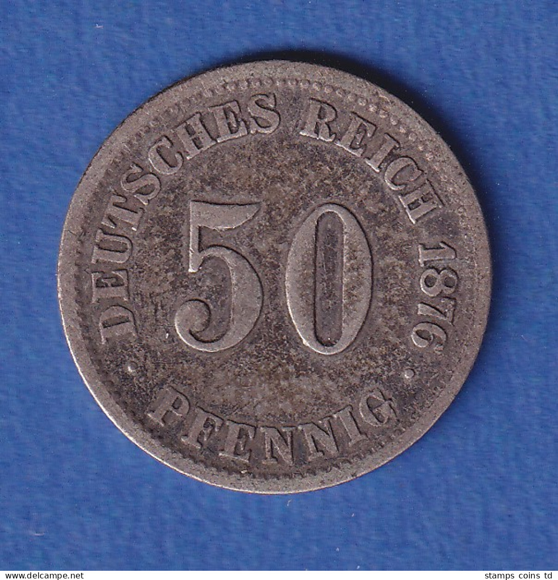 Deutsches Kaiserreich Silber-Kursmünze 50 Pfennig 1876 C Ss - Other & Unclassified