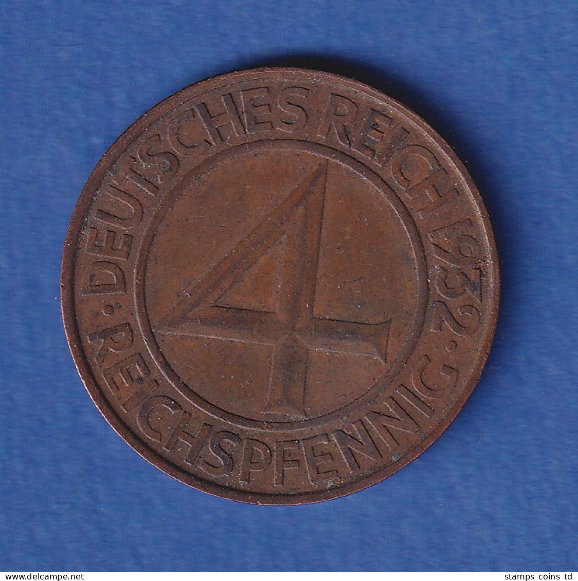 Deutsches Reich Kursmünze 4 Reichspfennig 1932 D Ss-vz - Other & Unclassified