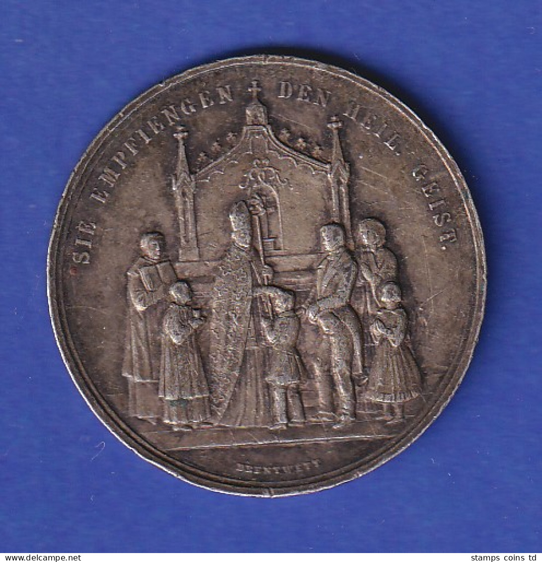 Alte Silbermedaille Maria Mit Kind - Firmung Knabe, Sign. DRENTWETT Ca. 12g Ag - Non Classificati