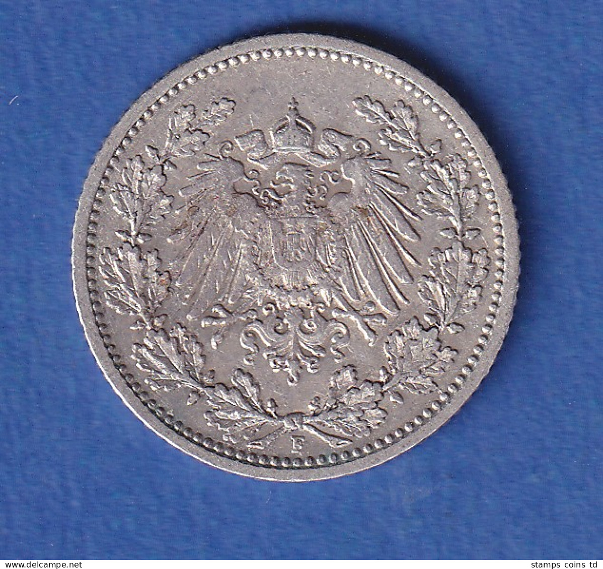 Deutsches Kaiserreich Silber-Kursmünze 1/2 Mark 1909 F Vz - Altri & Non Classificati