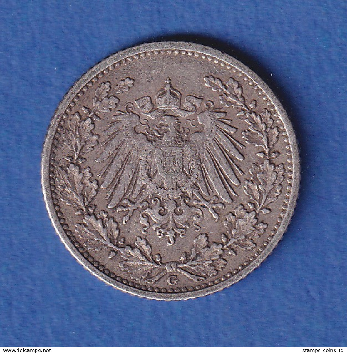 Deutsches Kaiserreich Silber-Kursmünze 1/2 Mark 1905 G Vz - Autres & Non Classés