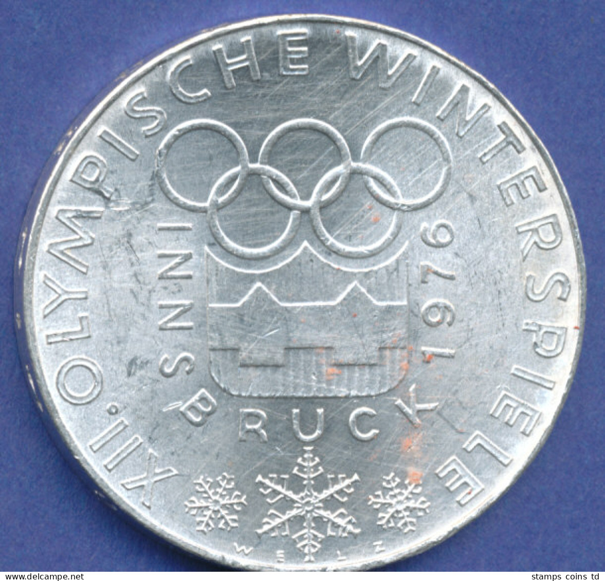 Österreich 100-Schilling Silber-Gedenkmünze, Olympische Spiele 1976 (Emblem) - Autriche