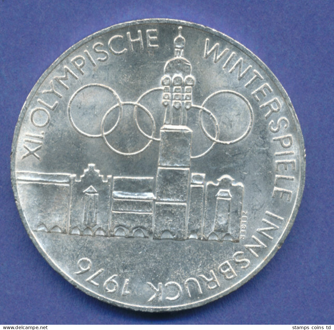 Österreich 100-Schilling Silber-Gedenkmünze, Olympische Spiele 1976 (Stadtturm) - Autriche