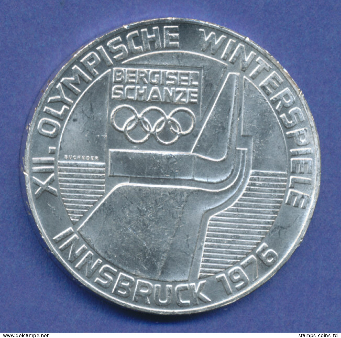 Österreich 100-Schilling Silber-Gedenkmünze, Olympische Spiele 1976 (Skischanze) - Austria