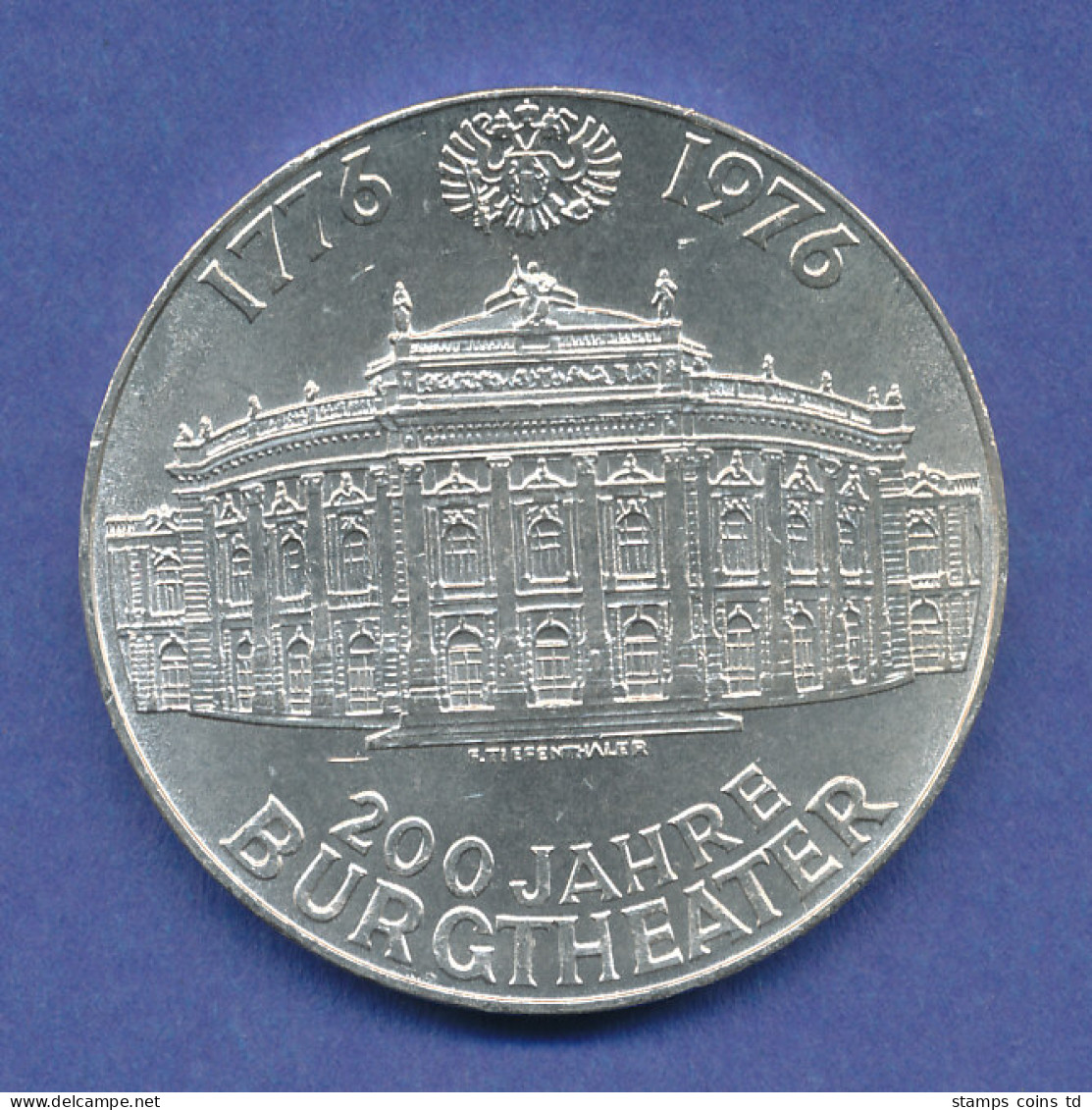 Österreich 100-Schilling Silber-Gedenkmünze 1976, Burgtheater Wien - Oostenrijk