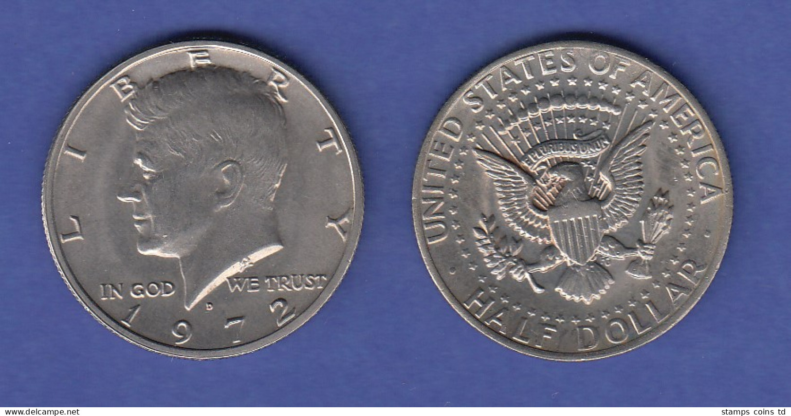 USA Kennedy 1/2 Dollar, Kupfer-Nickel-Ausführung Jahrgang 1972 - Andere & Zonder Classificatie