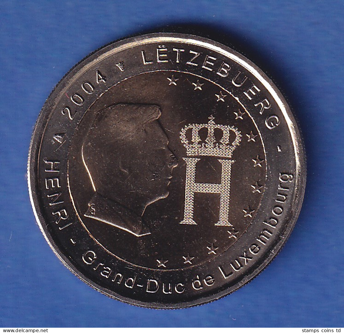 Luxemburg 2004 2-Euro-Sondermünze Henri Und Monogramm Bankfr. Unzirk. - Luxembourg