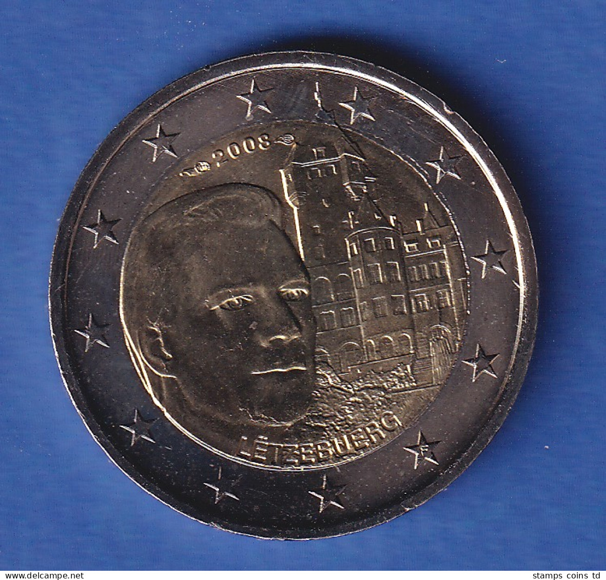 Luxemburg 2008 2-Euro-Sondermünze Großherzog Henri Bankfr. Unzirk. - Lussemburgo