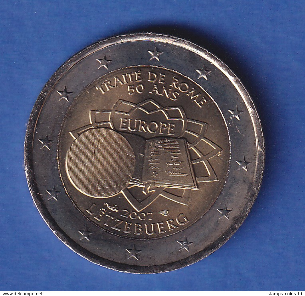 Luxemburg 2007 2-Euro-Sondermünze Römische Verträge Bankfr. Unzirk.  - Lussemburgo