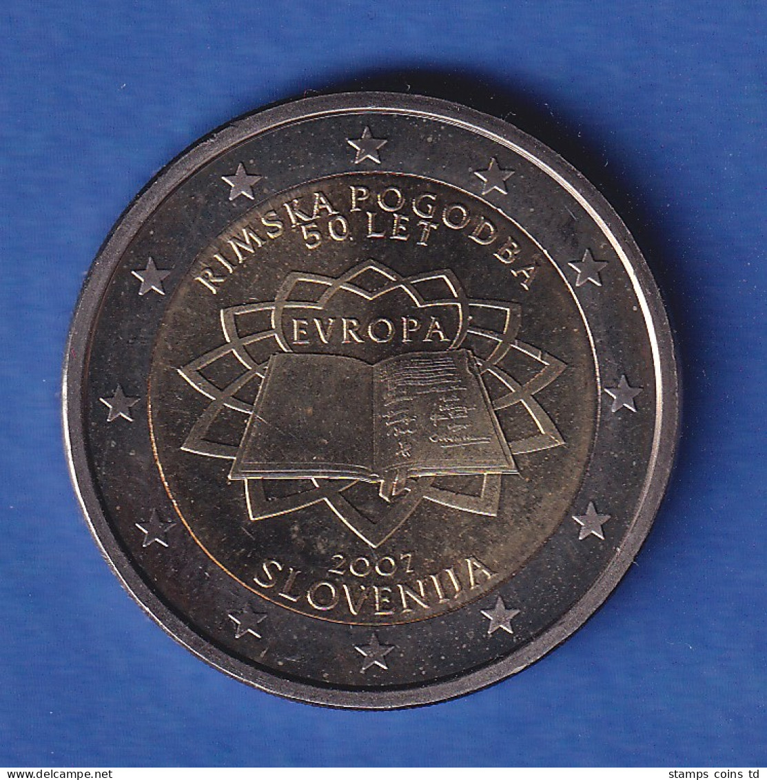 Slowenien 2007 2-Euro-Sondermünze Römische Verträge Bankfr. Unzirk.  - Slovenia