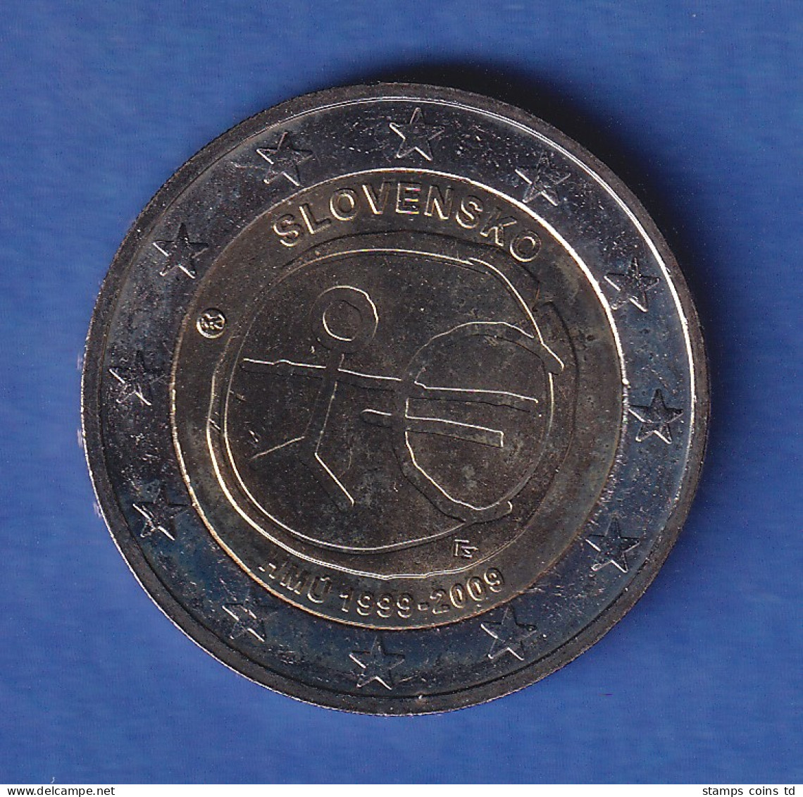 Slowakei 2009 2-Euro-Sondermünze Währungsunion Bankfr. Unzirk.  - Slovakia