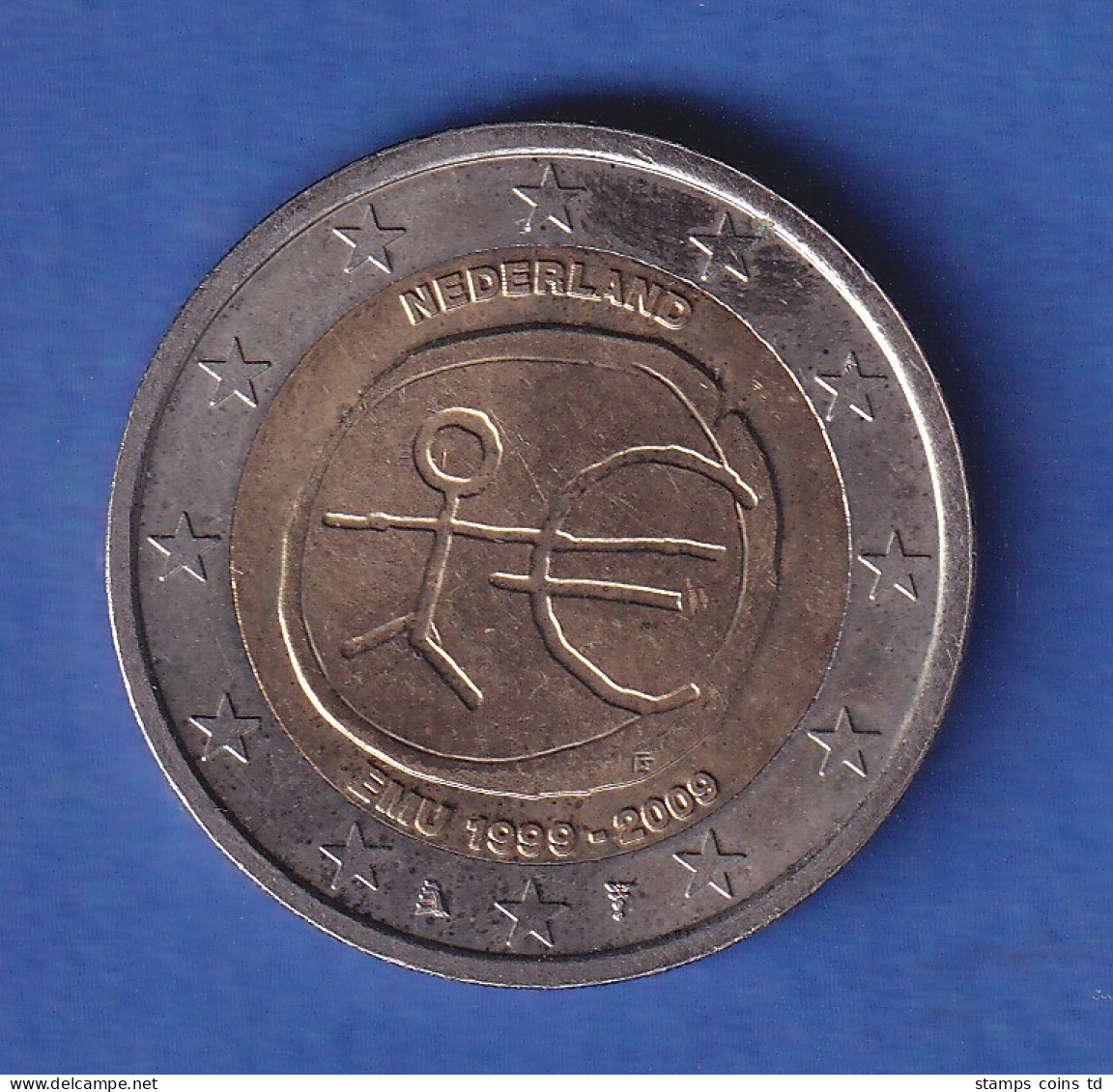 Niederlande 2009 2-Euro-Sondermünze Währungsunion Bankfr. Unzirk.  - Andere & Zonder Classificatie